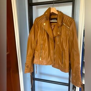 GUESS Brown Honey Faux Leather Jacket